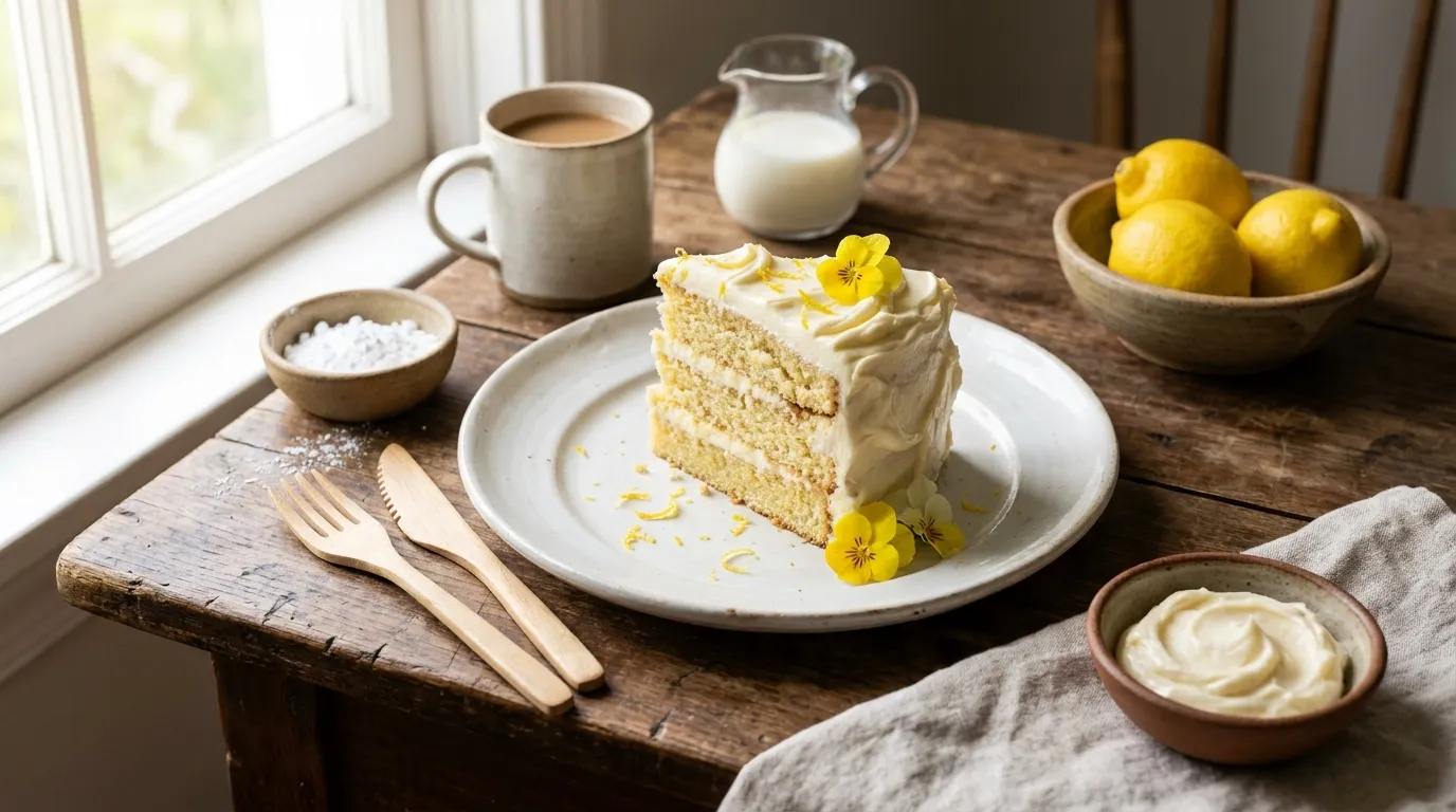 Moist Lemon Layer Cake with Cream Cheese Frosting