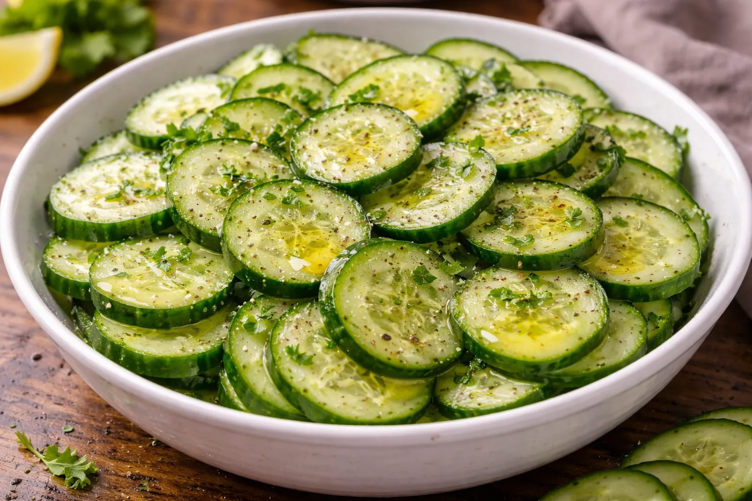 Keto Cucumber Salad with Olive Oil