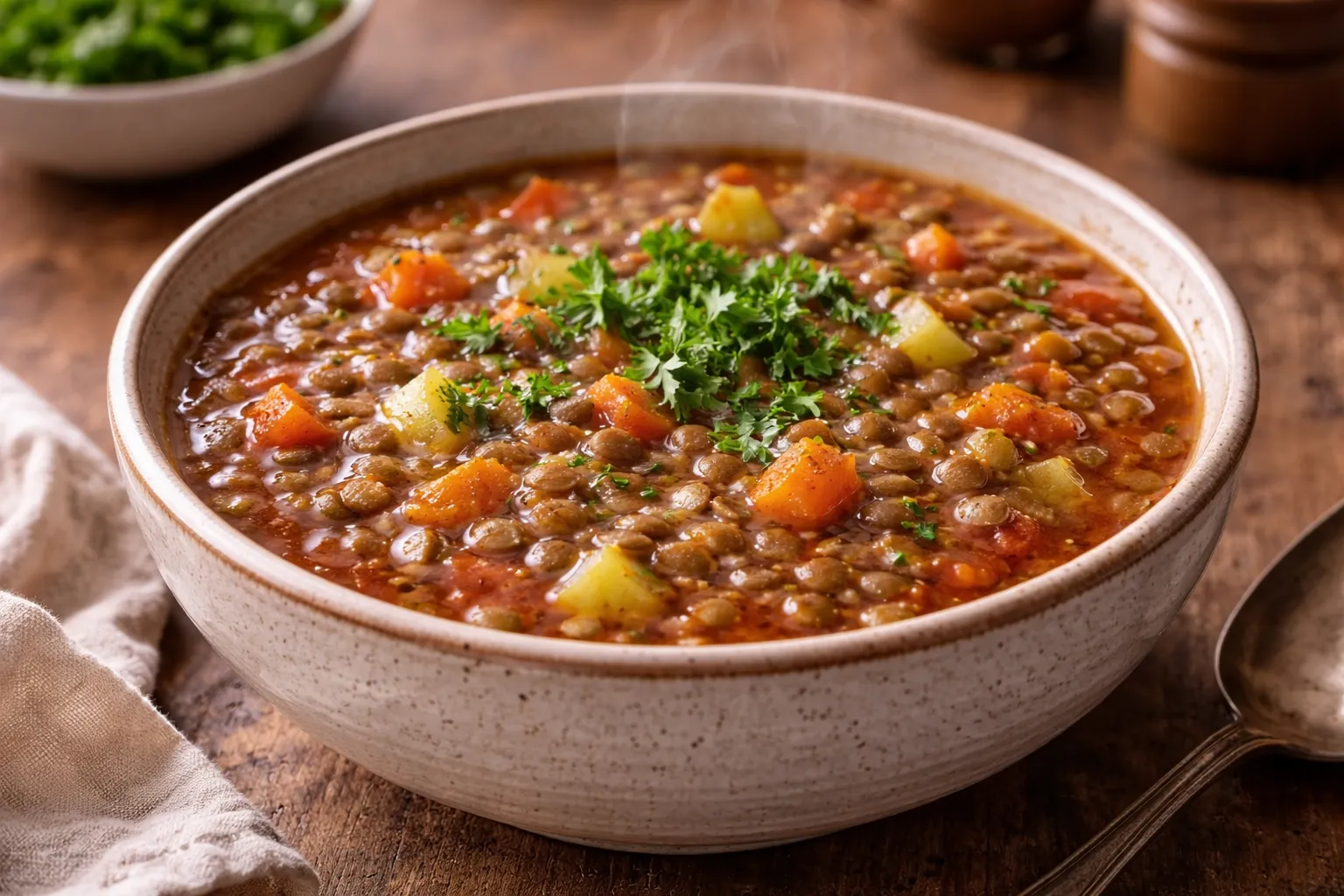 Leća supa (zasitna, bogata vlaknima, veliki lonac za 4 porcije)