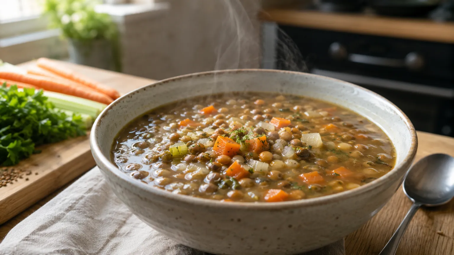 Lentil soup (filling + fiber) – high-protein, meal-prep lunch (45 min)