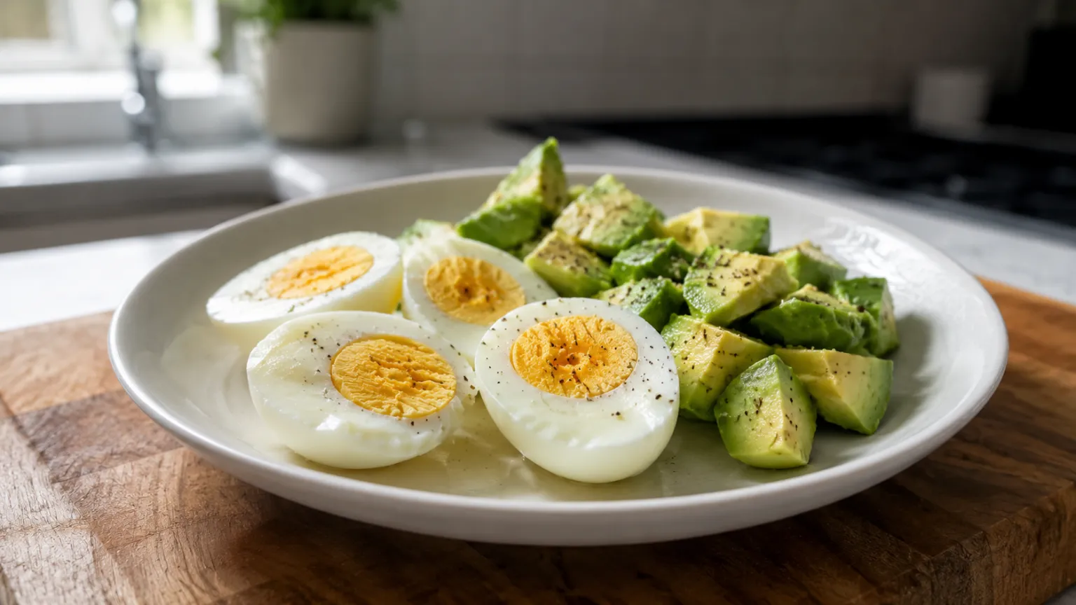 Haşlanmış Keto Yumurta ve Avokado