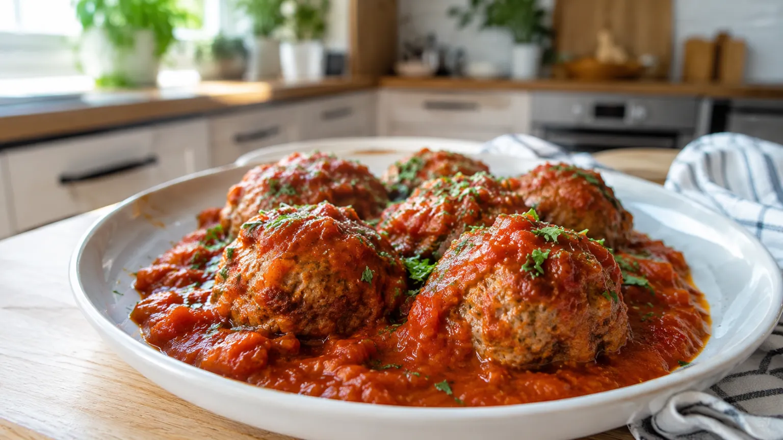 Baked Turkey Meatballs in Tomato Sauce (Perfect for Meal Prep)