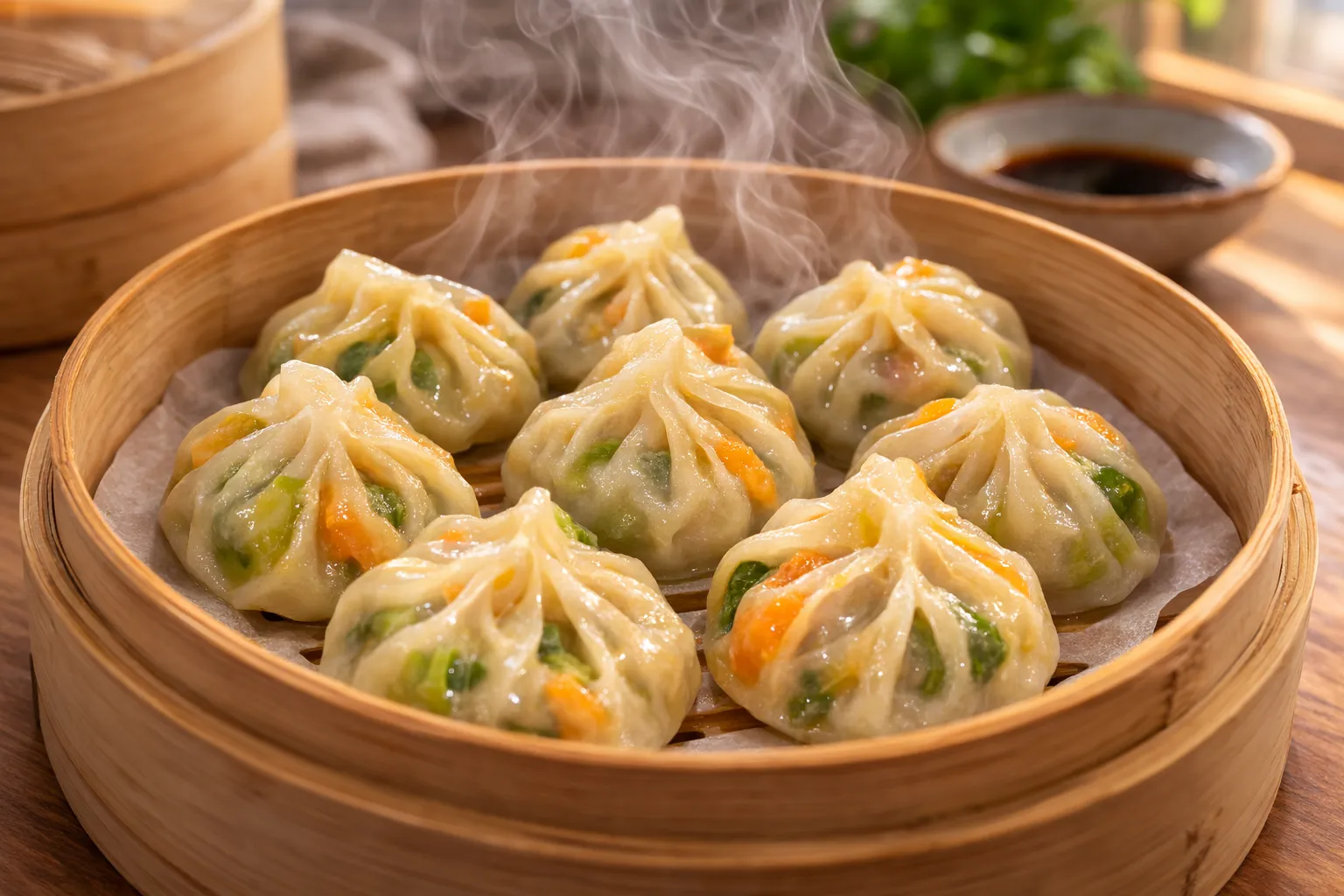 Gedämpfte Gemüse-Dim-Sum-Dumplings