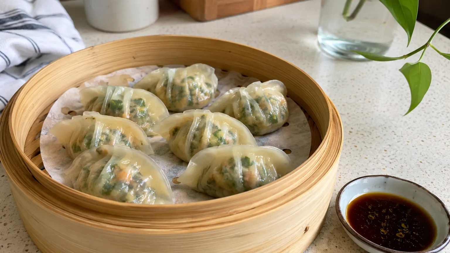 Dim sum povrtni dumplings na pari